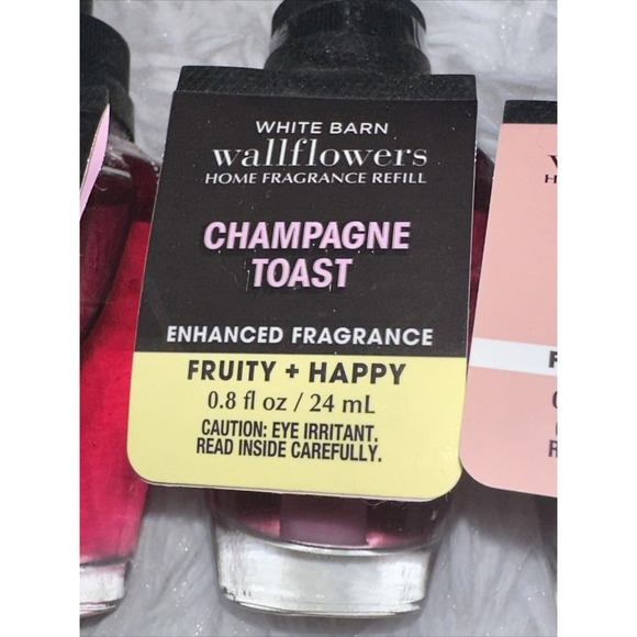 4 Bath Body Works CHAMPAGNE TOAST Wallflower Home Scent Oil Refill Bulb NEW B8 - Picture 5 of 10